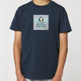 PFT Logo - SSSQUARE - Light Ocean | T-Shirt | Kids | Crewneck Short Sleeve | 155gsm Medium Fit | French Navy