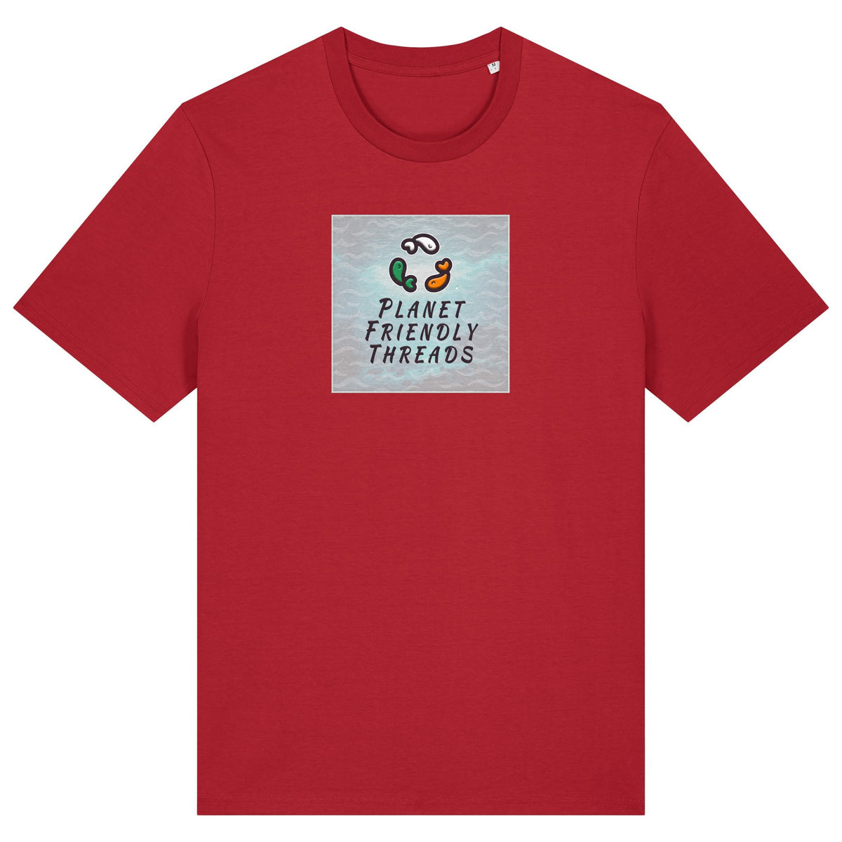 PFT Logo - SSSQUARE - Light Ocean | T-Shirt | Adult | Crewneck Short Sleeve | 180gsm Medium Fit | Red