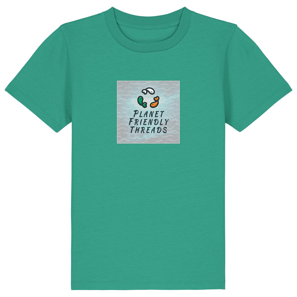 PFT Logo - SSSQUARE - Light Ocean | T-Shirt | Kids | Crewneck Short Sleeve | 155gsm Medium Fit | Go Green