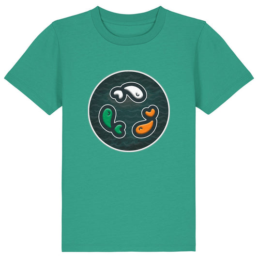 PFT Fish - Circle - Dark | T-Shirt | Kids | Crewneck Short Sleeve | 155gsm Medium Fit | Go Green