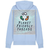 Planet Friendly Logo - Square - Ocean Light | Hoodie | Adult | Cosy | 350gsm Medium Fit | Blue Soul