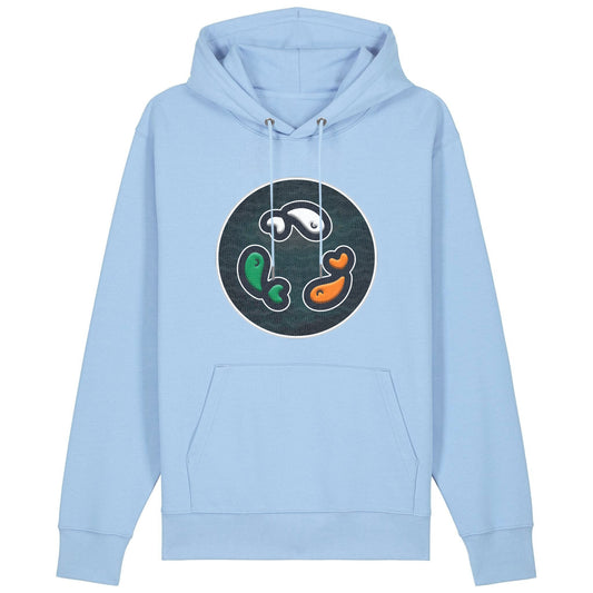 PFT Fish - Circle - Dark | Hoodie | Adult | Cosy | 350gsm Medium Fit | Blue Soul