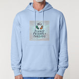 Planet Friendly Logo - Square - Ocean Light | Hoodie | Adult | Cosy | 350gsm Medium Fit | Blue Soul