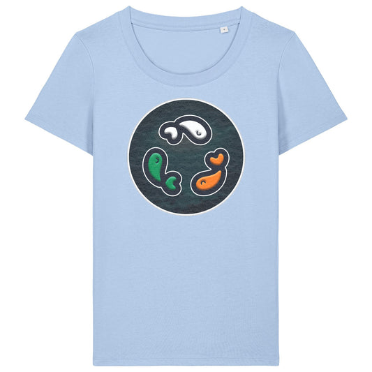 PFT Fish - Circle - Dark | T-Shirt | Adult | Ladies Short Sleeve | 155gsm Fitted | Blue soul