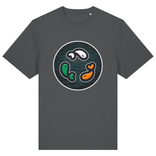 PFT Fish - Circle - Dark | T-Shirt | Adult | Crewneck Short Sleeve | 215gsm Relaxed Fit | Anthracite