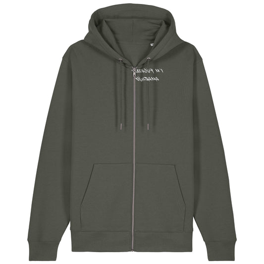 I'M FUCKING AMAZING | Hoodie | Adult | Zip | 350gsm Medium Fit | Khaki