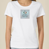 PFT Logo - SSSQUARE - Light Ocean | T-Shirt | Adult | Ladies Short Sleeve | 155gsm Fitted | White