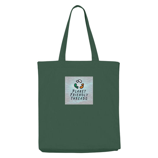 Planet Friendly Logo - Square - Ocean Light | Other | Adult | Tote Bag | 220gsm | Bottle Green