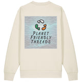 Planet Friendly Logo - Square - Ocean Light | Jumper | Adult | Crewneck | 350gsm Medium Fit | Natural Raw