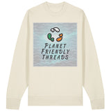 Planet Friendly Logo - Square - Ocean Light | Jumper | Adult | Crewneck | 350gsm Medium Fit | Natural Raw