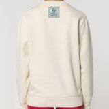 Planet Friendly Logo - Square - Ocean Light | Jumper | Adult | Crewneck | 350gsm Medium Fit | Natural Raw
