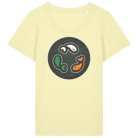 PFT Fish - Circle - Dark | T-Shirt | Adult | Ladies Short Sleeve | 155gsm Fitted | Lemon Sorbet