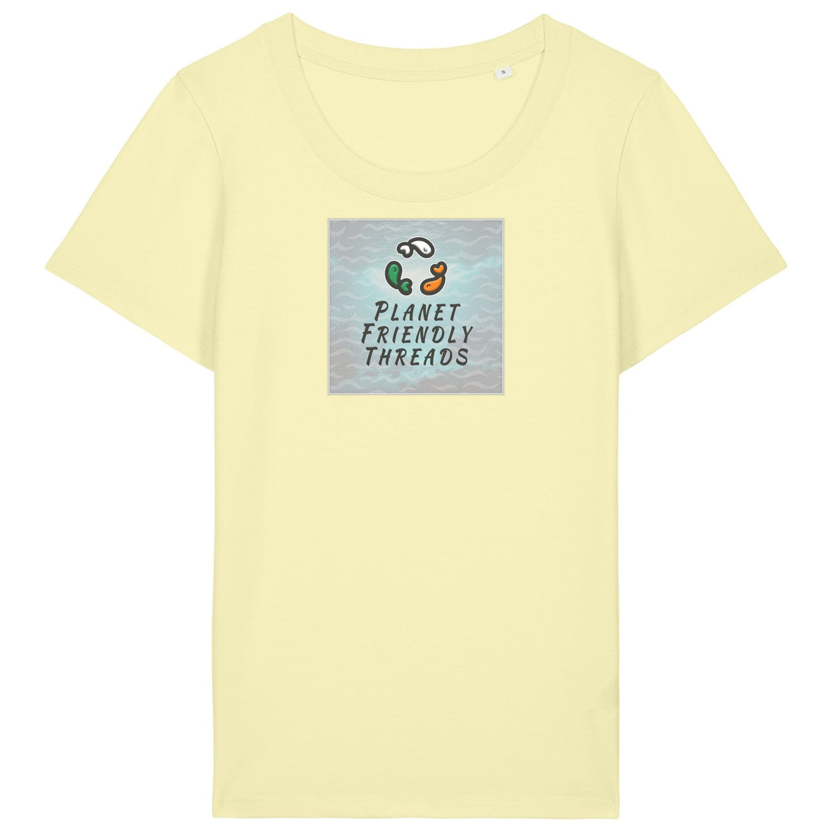 PFT Logo - SSSQUARE - Light Ocean | T-Shirt | Adult | Ladies Short Sleeve | 155gsm Fitted | Lemon Sorbet