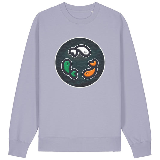 PFT Fish - Circle - Dark | Jumper | Adult | Crewneck | 350gsm Medium Fit | Lavender