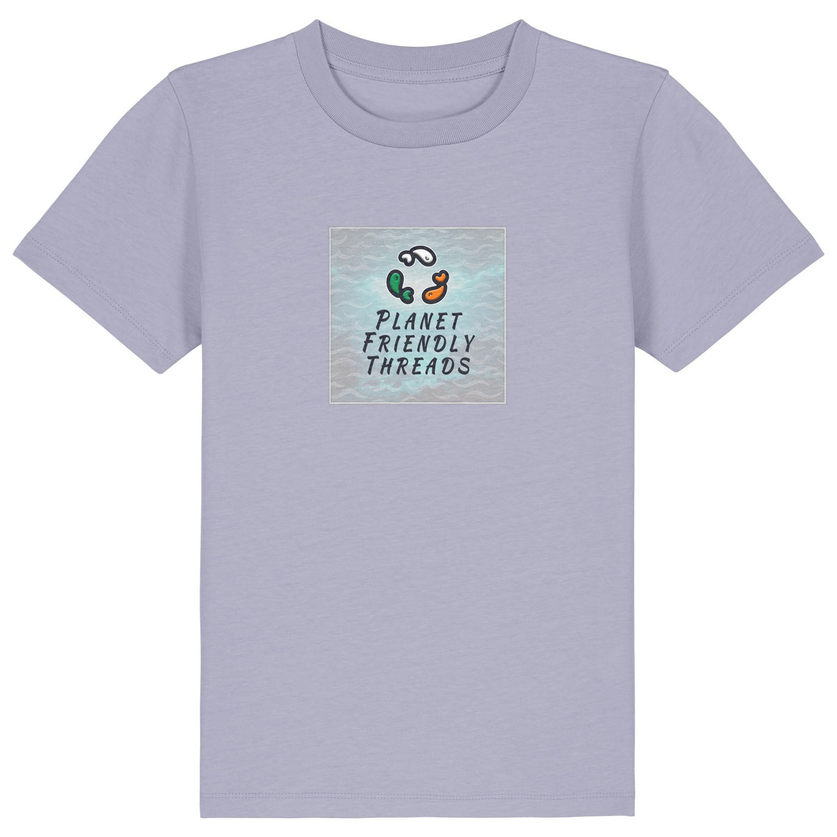 PFT Logo - SSSQUARE - Light Ocean | T-Shirt | Kids | Crewneck Short Sleeve | 155gsm Medium Fit | Lavender