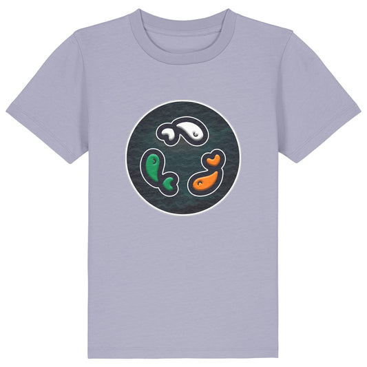 PFT Fish - Circle - Dark | T-Shirt | Kids | Crewneck Short Sleeve | 155gsm Medium Fit | Lavender