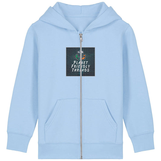 PFT Logo - dark | Hoodie | Kids | Zip | 300gsm Medium Fit | Blue Soul
