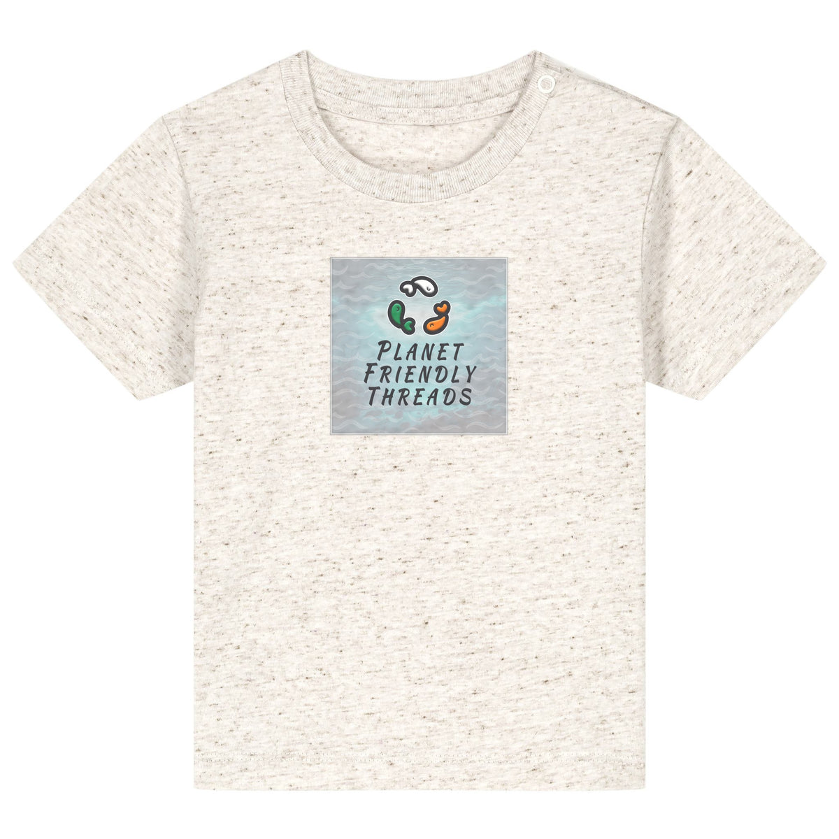 PFT Logo - SSSQUARE - Light Ocean | T-Shirt | Baby | Crewneck Short Sleeve | 155gsm Medium Fit | Eco-Heather