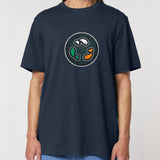 PFT Fish - Circle - Dark | T-Shirt | Adult | Crewneck Short Sleeve | 215gsm Relaxed Fit | French Navy