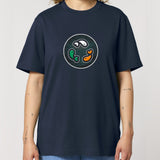 PFT Fish - Circle - Dark | T-Shirt | Adult | Crewneck Short Sleeve | 215gsm Relaxed Fit | French Navy