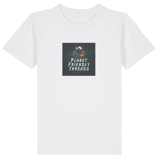 PFT Logo - dark | T-Shirt | Kids | Crewneck Short Sleeve | 155gsm Medium Fit | White