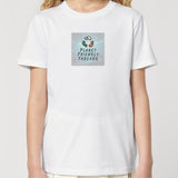 PFT Logo - SSSQUARE - Light Ocean | T-Shirt | Kids | Crewneck Short Sleeve | 155gsm Medium Fit | White