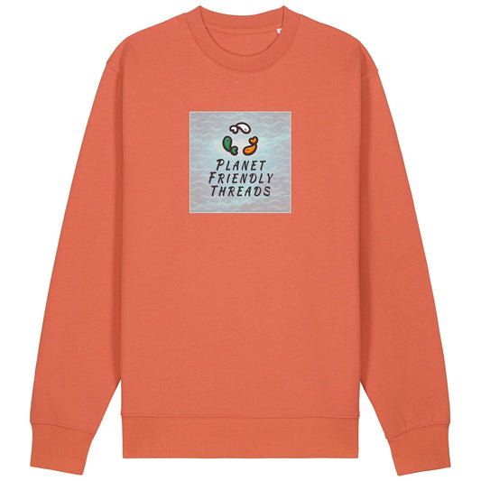 Planet Friendly Logo - Square - Ocean Light | Jumper | Adult | Crewneck | 350gsm Medium Fit | Fiesta
