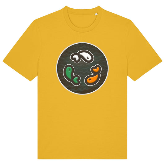 PFT Fish - Circle - Dark | T-Shirt | Adult | Crewneck Short Sleeve | 180gsm Medium Fit | Spectra Yellow