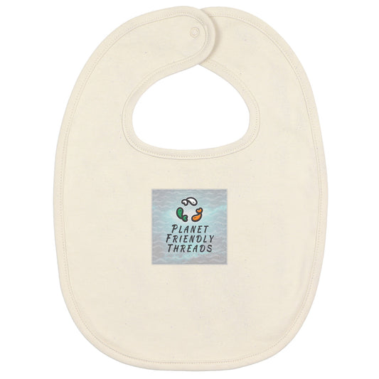 Planet Friendly Logo - Square - Ocean Light | Other | Baby | Bib | 210gsm | Natural Raw