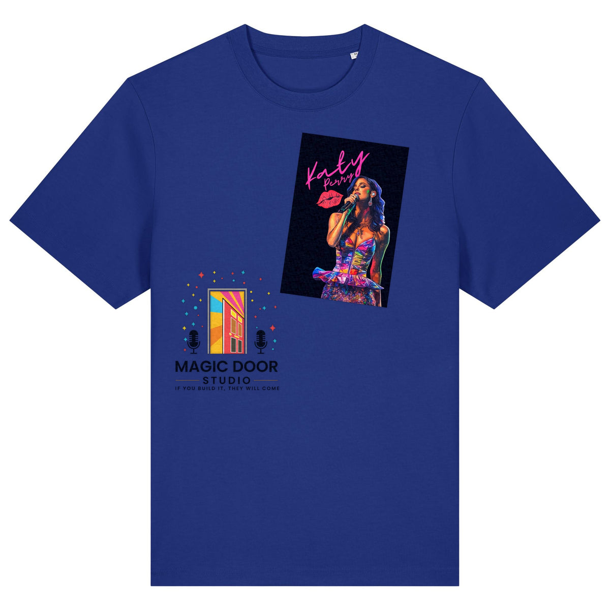 Katy Perry | T-Shirt | Adult | Crewneck Short Sleeve | 215gsm Relaxed Fit | Worker Blue