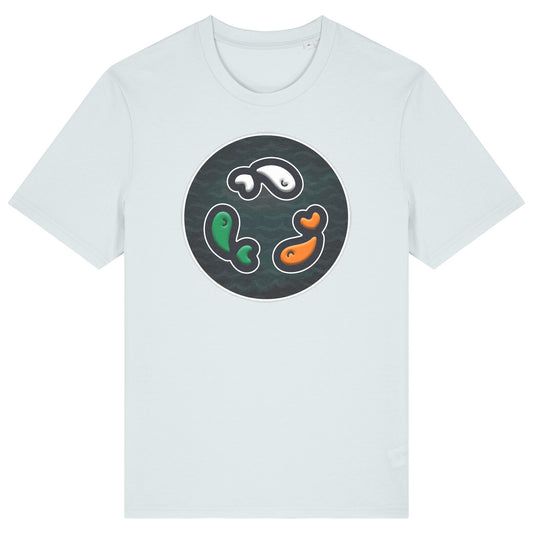 PFT Fish - Circle - Dark | T-Shirt | Adult | Crewneck Short Sleeve | 180gsm Medium Fit | Blue Ice