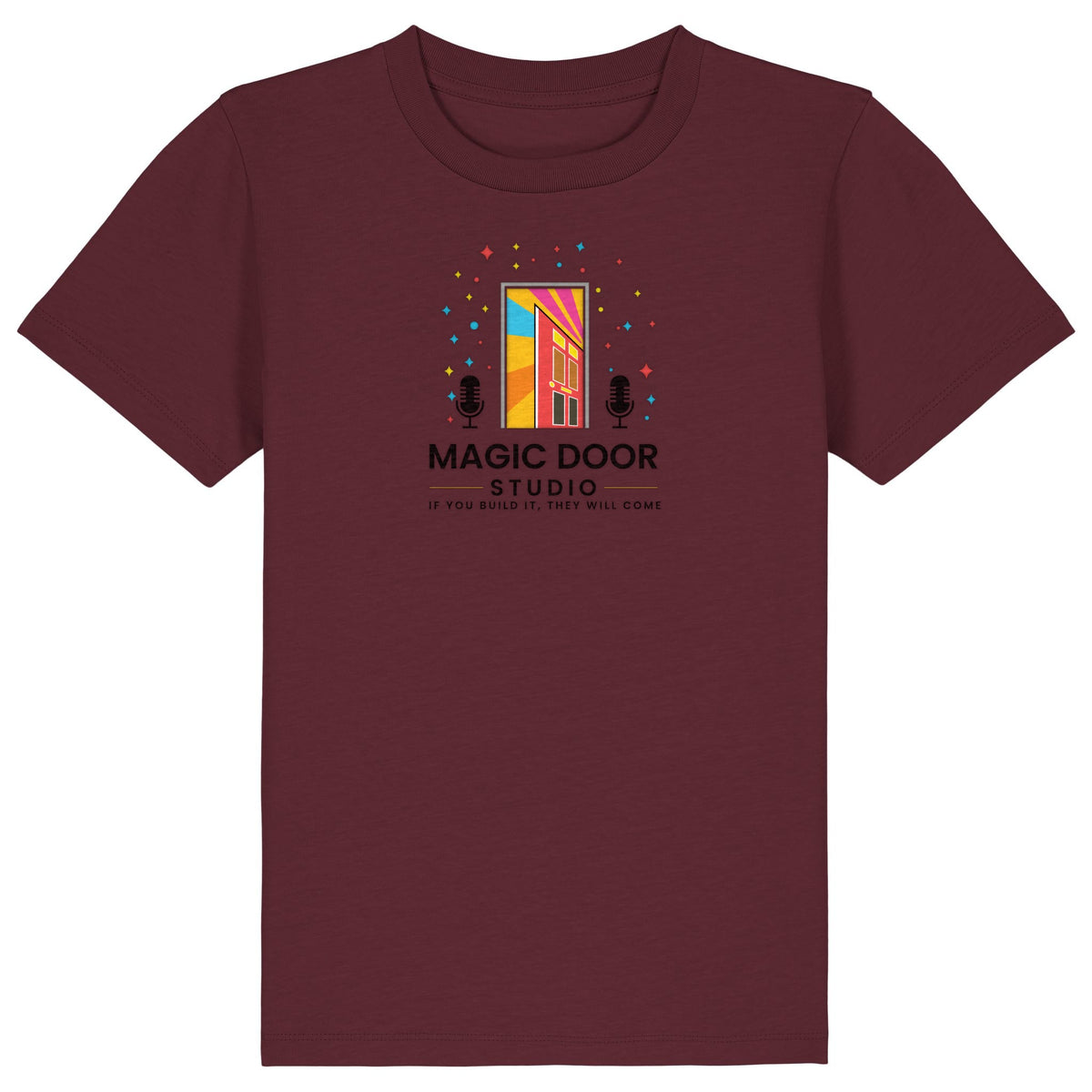 Magic Door Logo | T-Shirt | Kids | Crewneck Short Sleeve | 155gsm Medium Fit | Burgundy