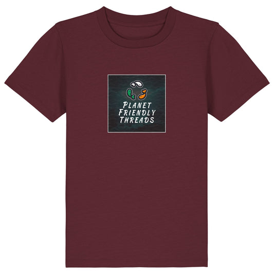 PFT Logo - dark | T-Shirt | Kids | Crewneck Short Sleeve | 155gsm Medium Fit | Burgundy