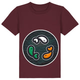 PFT Fish - Circle - Dark | T-Shirt | Kids | Crewneck Short Sleeve | 155gsm Medium Fit | Burgundy