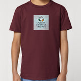 PFT Logo - SSSQUARE - Light Ocean | T-Shirt | Kids | Crewneck Short Sleeve | 155gsm Medium Fit | Burgundy