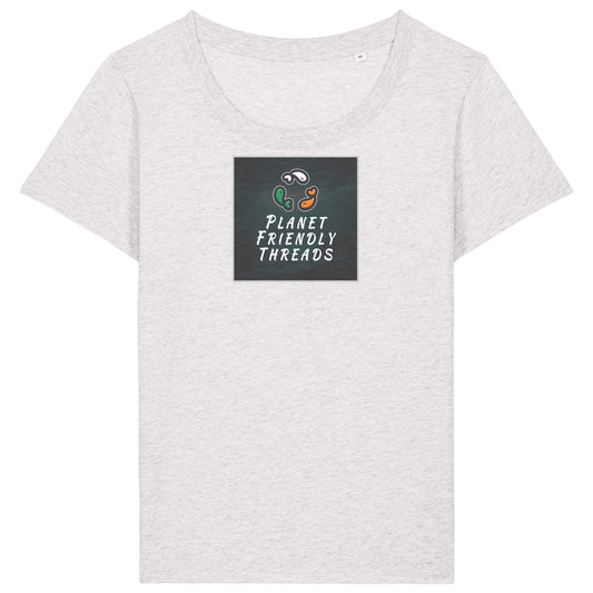 PFT Logo - dark | T-Shirt | Adult | Ladies Short Sleeve | 155gsm Fitted | Cool Heather Grey