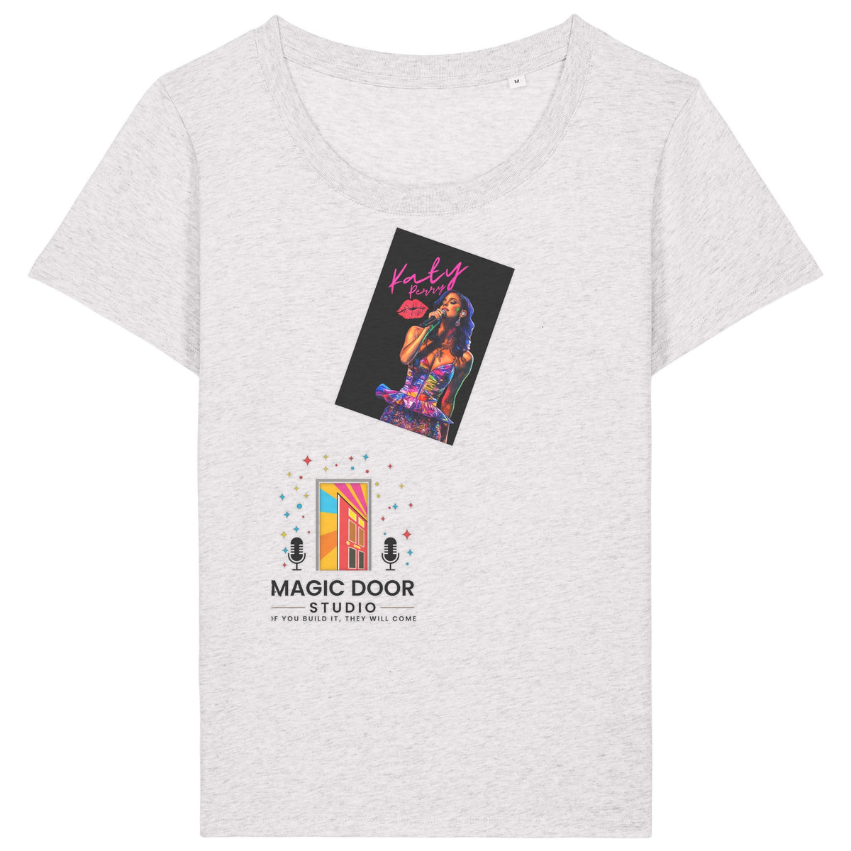 Katy Perry | T-Shirt | Adult | Ladies Short Sleeve | 155gsm Fitted | Cool Heather Grey