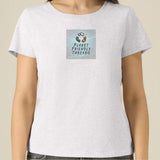 PFT Logo - SSSQUARE - Light Ocean | T-Shirt | Adult | Ladies Short Sleeve | 155gsm Fitted | Cool Heather Grey