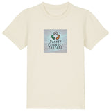 PFT Logo - SSSQUARE - Light Ocean | T-Shirt | Kids | Crewneck Short Sleeve | 155gsm Medium Fit | Natural Raw