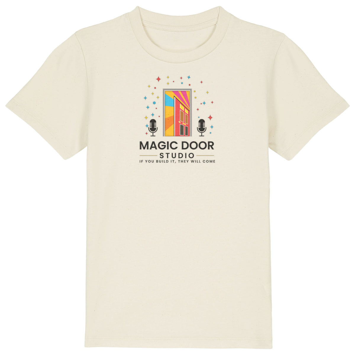 Magic Door Logo | T-Shirt | Kids | Crewneck Short Sleeve | 155gsm Medium Fit | Natural Raw