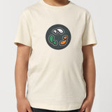 PFT Fish - Circle - Dark | T-Shirt | Kids | Crewneck Short Sleeve | 155gsm Medium Fit | Natural Raw