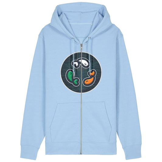 PFT Fish - Circle - Dark | Hoodie | Adult | Zip | 350gsm Medium Fit | Blue Soul
