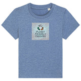 PFT Logo - SSSQUARE - Light Ocean | T-Shirt | Baby | Crewneck Short Sleeve | 155gsm Medium Fit | Mid Heather Blue