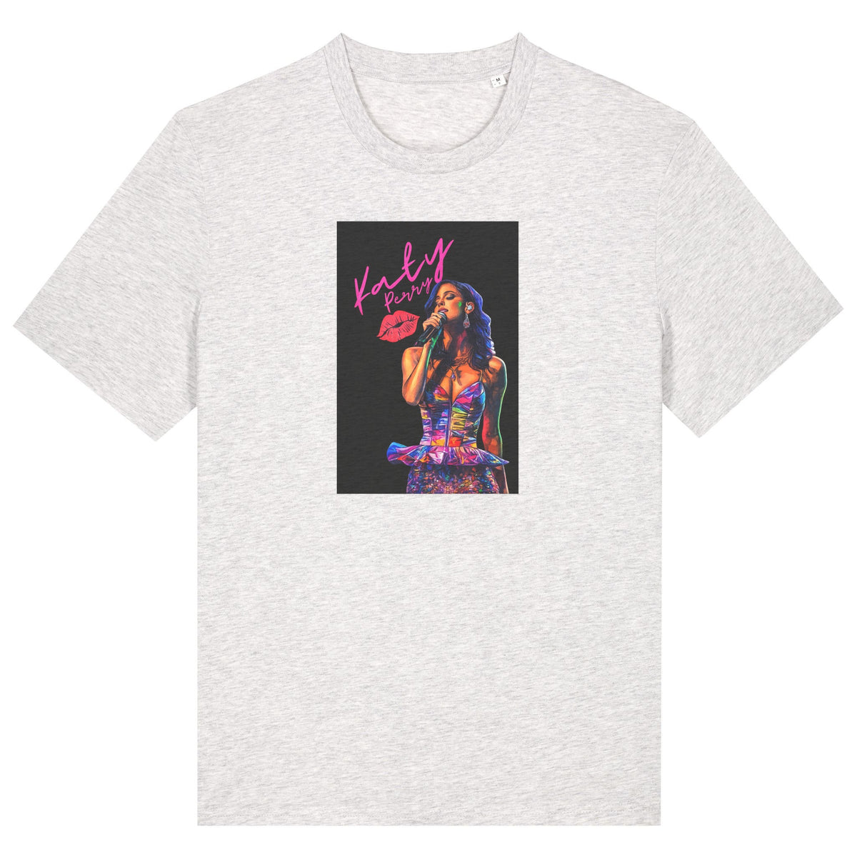 Katy Perry | T-Shirt | Adult | Crewneck Short Sleeve | 180gsm Medium Fit | Cool Heather Grey
