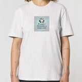 PFT Logo - SSSQUARE - Light Ocean | T-Shirt | Adult | Crewneck Short Sleeve | 180gsm Medium Fit | Cool Heather Grey