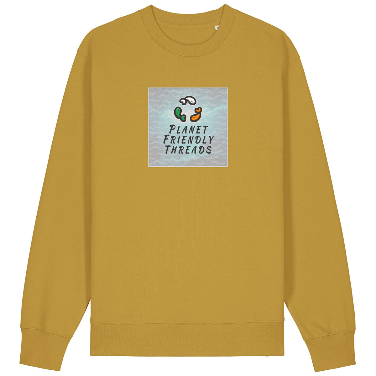 PFT Logo - SSSQUARE - Light Ocean | Jumper | Adult | Crewneck | 350gsm Medium Fit | Ochre