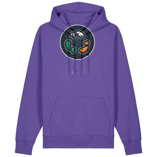 PFT Fish - Circle - Dark | Hoodie | Adult | Cosy | 350gsm Medium Fit | Purple Love