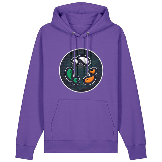 PFT Fish - Circle - Dark | Hoodie | Adult | Cosy | 350gsm Medium Fit | Purple Love