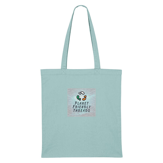 Planet Friendly Logo - Square - Ocean Light | Other | Adult | Tote Bag | 160gsm | Teal Monstera