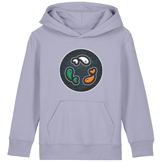 PFT Fish - Circle - Dark | Hoodie | Kids | Cosy | 300gsm Medium Fit | Lavender